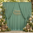 10x12ft Sage Green Backdrop Curtains for Wedding Party 2 Panels 5×12FT Tall - Image 4