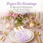 Butterfly Floral Linen Feel Pocket Napkins for Wedding Birthday Party Decor - Image 2