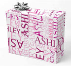 AOFUN Custom Name Gift Wrapping Paper Personalized Gift Wrapping Paper Personalized Wrapping Paper with Name/Text Anniversary Wrapping Paper For Men 3 Rolls 58" x 23" by Unknown