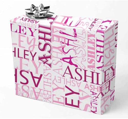 AOFUN Custom Name Gift Wrapping Paper Personalized Gift Wrapping Paper Personalized Wrapping Paper with Name/Text Anniversary Wrapping Paper For Men 3 Rolls 58" x 23" by Unknown
