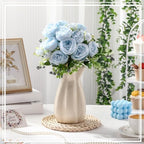 8 Bundles Artificial Peony Centerpiece Flowers,Blue - Image 5
