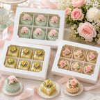 Zealax Bakery Boxes with Window and Dividers Cookie Packaging Small Treats for Gift Giving, Macaron Treat Boxes for Mini Cupcakes, Chocolate Covered Strawberries, White, 30 Pack, 9x6x2.5 Inch - Image 2