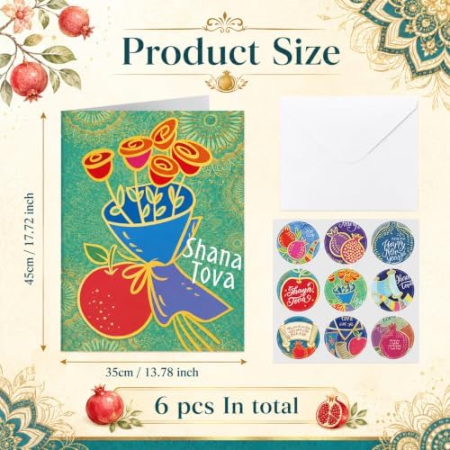 Motiskyy 72 Pack Rosh Hashanah Cards with Envelopes and Stickers Set - Image 2