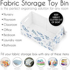 Sweet Jojo Designs Floral Leaf Boy or Girl Small Fabric Toy Bin Storage Box Chest For Baby Nursery or Kids Room - Blue Grey and White Boho Watercolor Botanical Flower Woodland Tropical Garden - Image 5