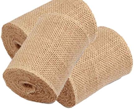 3 Pack - 90 feet Burlap Ribbon 5" x 10 Yards Natural Jute 5 Inch 30ft roll (Natural, 5 Inch X 10 Yards) Total 30 Yards by Unknown