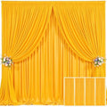 4 Panels Marigold Backdrop Curtain for Parties Wrinkle Free Photo Curtains Backdrop Drapes Fabric Decoration for Wedding Birthday Party Baby Shower 20ft(W) x 10ft(H) by Tao-GePartyDecorations