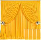4 Panels Marigold Backdrop Curtain for Parties Wrinkle Free Photo Curtains Backdrop Drapes Fabric Decoration for Wedding Birthday Party Baby Shower 20ft(W) x 10ft(H) by Tao-GePartyDecorations