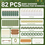 90Pcs Baby Shower Prizes for Game Winners Gifts Wedding Bridal Shower Gifts Including Glass Cans Notebooks Soy Candles Hair Clips for Baby Shower Wedding Bridal Shower Game Prizes (Green, 8 Sets) - Image 3
