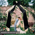 Giant Bow Decoration, Big Bows for Backdrop 75x18 Inch,Bow Themed Room Decor,Large Satin Decorative Bows for Wedding Engagement Bachelorette Baby Shower Bridal Christmas (Black, 75x18 Inch) - Image 3
