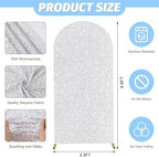 MODFUNS Silver Sequins Arch Cover 3.3x6.6ft Metallic Arch Covers Spandex Arch Stand Cover Double-Sided Arch Covers Glitter Arch Backdrop for Holiday Party Event Banquet Arch Decorations - Image 3