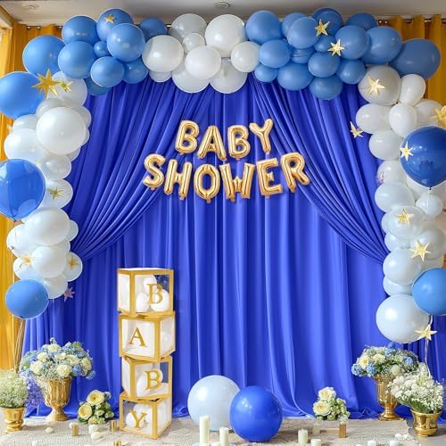 30x10ft Royal Blue Backdrop Curtain Panels for Parties - Wrinkle Free Polyester Photo Curtain Backdrop Wedding Back Drop Fabric Drapes for Party Decorations Background for Photography - Image 7