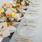 U-QE 100 Pieces Clear Plastic Plates - Clear Disposable Plates - Image 5