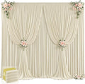 20ft x 12ft Beige Backdrop Curtains Wrinkle Free Backdrop Curtain for Wedding Parties Beige Fabric Backdrops Drapes Back Drop Cloth Bridal Shower Stage Curtains Wedding Decorations for Reception by Tao-GePartyDecorations