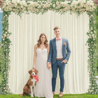 16x10FT Ivory Backdrop Curtains for Wedding Parties, Wrinkle Free Polyester Photography Backdrop Drapes for Wedding Baby Shower Birthday Parties Stage Background Stand Decorations 4x10ft,4 Panels - Image 4