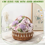 Tigeen 12 Bundles Artificial Flowers Bouquet Silk Peonies, Light Purple - Image 4