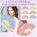 RattanView 30 Pcs Flower Tea Party Folding Hand Fan Bulk with Organza Bag Wedding Party Favor for Guests Floral Foldable Handheld Paper Fan for Bridal Shower Birthday Parties Supplies Decor Gift - Image 4