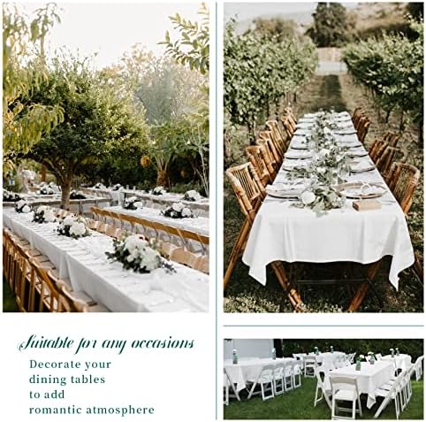 Showgeous 60x126 Inch White Rectangle Tablecloth 6 Pack Fit 7FT Table - Image 6