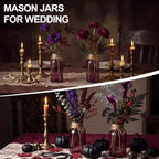 12Pcs Mason Jars for Centerpiece Glass Flower Bud Vase Purple Vases - Image 6