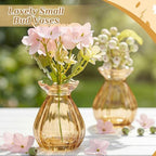 12 Pieces 3.5 Inch Glass Bud Vase Mini, Amber - Image 4