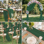 12 Pack Emerald Green Table Runner 10ft Romantic Chiffon Table Runner for Wedding Baby Shower and Birthday Party Cake Table Decorations(120 x 12 in) - Image 6