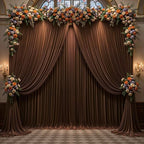 Dark Brown Backdrop Curtains-Wrinkle-Free Polyester Photography Drapes Party Curtain Background for Baby Shower Wedding Decorations- 32 X10FT - Image 4