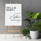 Andaz Press 16"x20" White Acrylic Personalized Baby Shower Welcome Sign, Gender Neutral Large Custom Sign for Easel Stand, Hello Baby Shower Decorations - Image 2