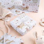 WRAPAHOLIC Jumbo Baby Shower Wrapping Paper - 30 Inch x 100 Feet Jumbo Roll - Hello Baby and Rabbit in Bassinet Design for Neutral Baby Shower, Boys Girls Kids Birthday - Image 7