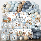 Cocomigo Cowboy Baby Shower Decorations, All-in-1 Party Set Serves 25 by cocomigoPartyHome