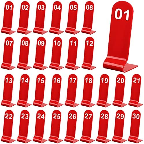 Tuanse 1-30 Table Order Numbers,Restaurant Double Sided Acrylic Sign, Red by Tuanse