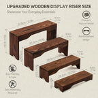 3 Set Upgraded Wooden Tiered Risers Display Stand - Image 2