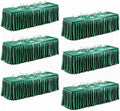 6 Packs Green Satin Tablecloths Rectangle 6FT, Glitter Spandex Fitted Stretch Table Covers Wrinkle-Free Floor Length Shimmer Table Skirt for Weddings Parties Baby Shower Banquets Vendor Events by Partisky