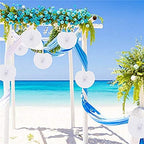 60 Pcs White Heart Round Paper Fans - Image 6