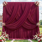 20ft x 10ft Burgundy Backdrop Curtains, 4 Panels Drapes for Backdrop - Image 2