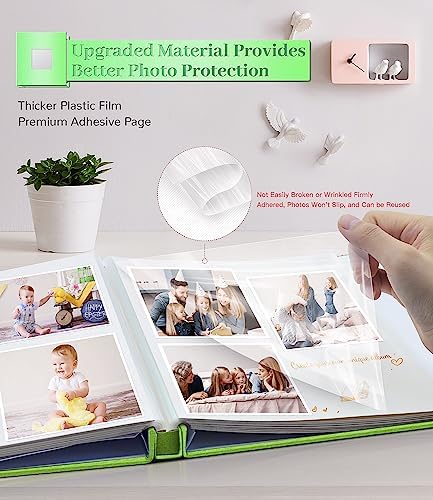 Artfeel Photo Album Self Adhesive Scrapbook Album for 3x5 4x6 5x7 8x10 Pictures,40 Pages Linen Cover with Display Window DIY Photo Book,Ideal Gifts for Family Travel Wedding Baby - Image 3