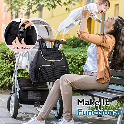 mommore Diaper Bag Backpack, Stylish Mini Baby Bag with Changing Pad - Image 2