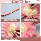ForraFun 36 Pcs Pastel Giant Paper Flowers Decoration for Wall Sizes 10" to 24'' Tissue Paper Pom Poms in 5 Flower Wall Backdrop Decor for Birthday Bachelorette Wedding Baby Shower Bridal Shower Party - Image 6