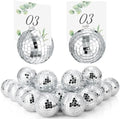 Engrowtic 12 Pcs Disco Ball Table Number Card Holders 2.6 Inch by Engrowtic