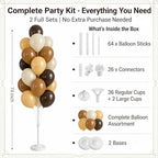 Hiins Brown Balloon Stand Kit Set of 2 With base,Pole for Party Decorations - Image 2