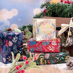 WRAPAHOLIC 30 Inch Christmas Wrapping Paper Roll - Jumbo Roll Red, Green, Gold Bird, Christmas Garland, Holly and Pinecones with Metallic Foil Shine Design - 4 Rolls - 30 Inch x 120 Inch Per Roll - Image 3