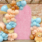 MODFUNS 7.2FT Arch Cover Pink Gold Sequin Spandex Arch Cover Wedding Arch Backdrop Cover Spandex Fitted Arch Stand Cover Glitter Arch Cover Backdrop Fabric for Baby Shower Bridal Shower Wedding Decor - Image 5