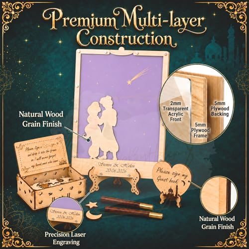 Personalized Wedding Guest Book Alternative Drop Box, Enchanted Night Theme - Image 6