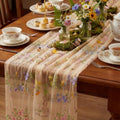 Floral Table Runner 10ft Embroidery Tulle Spring Wildflower Gauze Table Runner Seasonal Summer Butterfly Kitchen Dining Decoration for Wedding Baby Shower Birthday Party (Champagne,10 Pcs) by Windkream