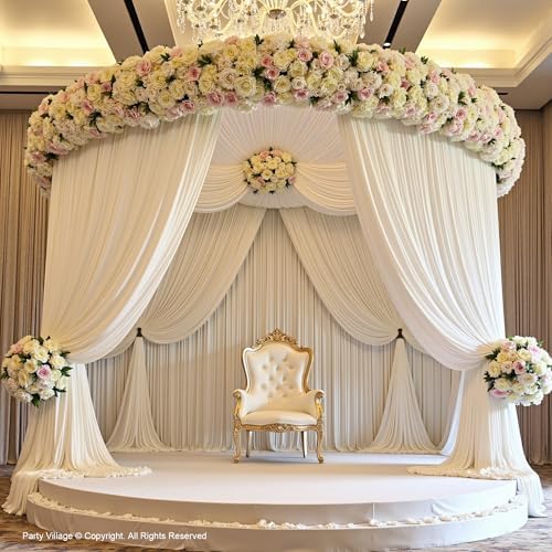 60ft×15ft White Backdrop Curtain for Wedding Parties - Image 4