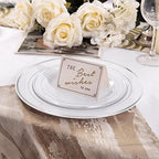I00000 60 Pcs Silver Plastic Plates, Premium Silver Disposable Plates - Image 2