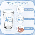 Vesici 50 Sets Silly Goose Party Favors for Guests Include Baby Shower Shot Glass and Card Organza Bag for Birthday Baby Shower Goose Party Supplies (Blue) - Image 3