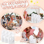 Qilery 50 Pcs Wedding Paper Gift Bags Bulk with Tissue Paper Small Gift Bags with Handle and Tags for Birthday Wedding 4th of July Party Business(White,4.7 x 2.4 x 3.9'') - Image 6
