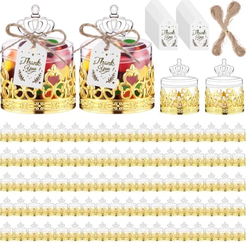 Jingmore 100 Sets Mini Crown Candy Boxes Party Favor,Gold by Jingmore