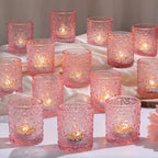 Lanttu 36 Pack Pink Votive Candle Holder 2.2ʺ*2.6ʺ Tealight Candle Holders by Lanttu