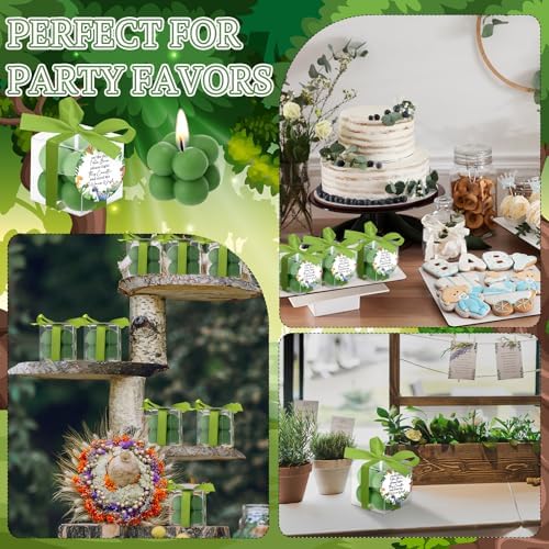 MTLEE 24 Sets Army Green Baby Shower Party Favors Small Bubble Candle - Image 4