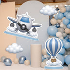 4 Pcs Airplane Party Decoration Large Airplane Cardboard Cutout White Cloud Hot Air Balloon Cardboard Cutout Plane Themed Photo Booth Prop Background for Baby Shower Birthday Party Supplies - Image 7